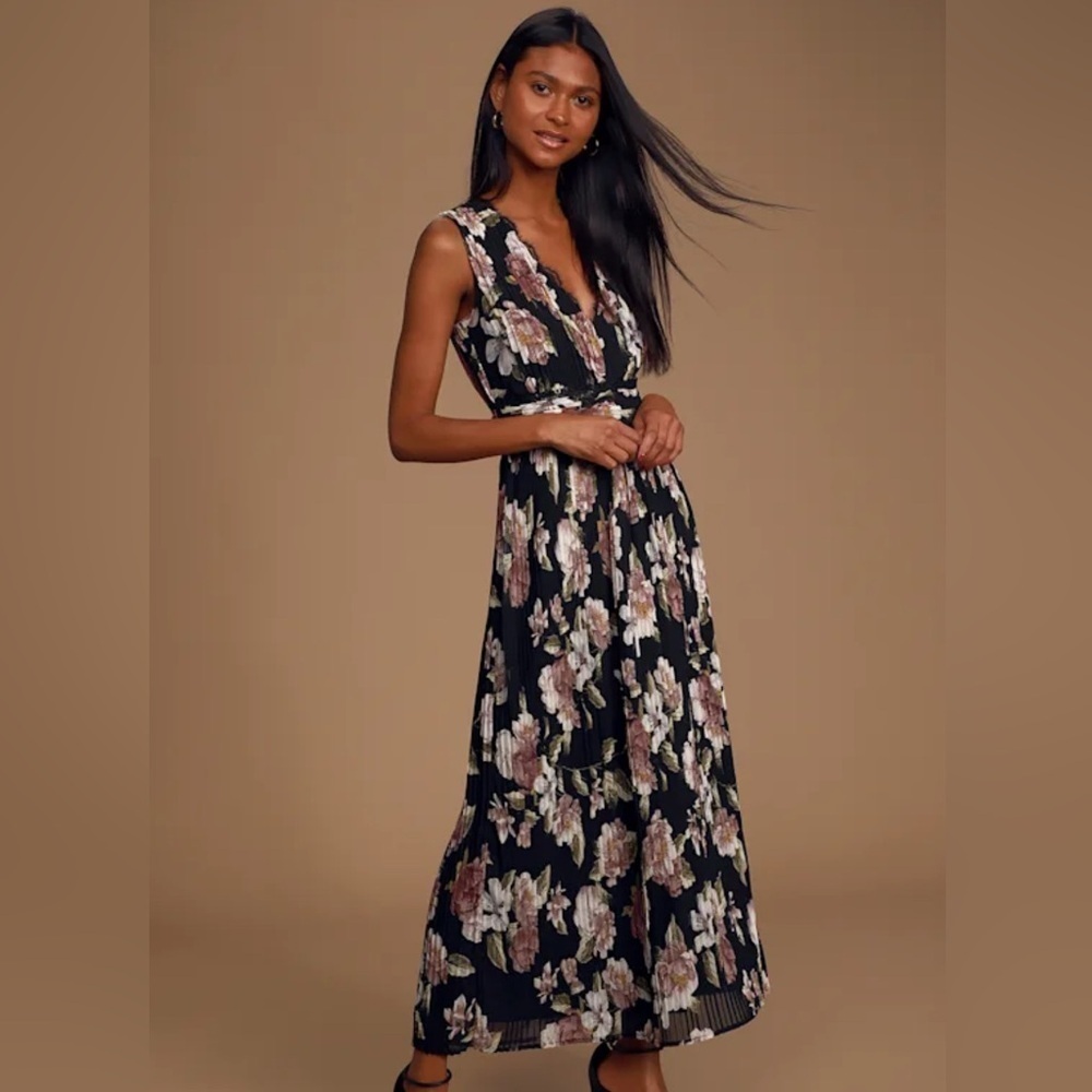 Lulu's We Made it Black Floral Dress - Picture 2 of 9